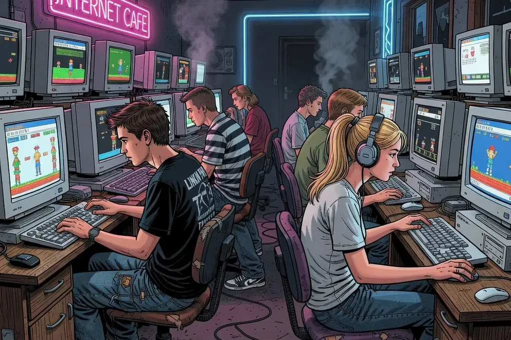 Internet café praguois 2005