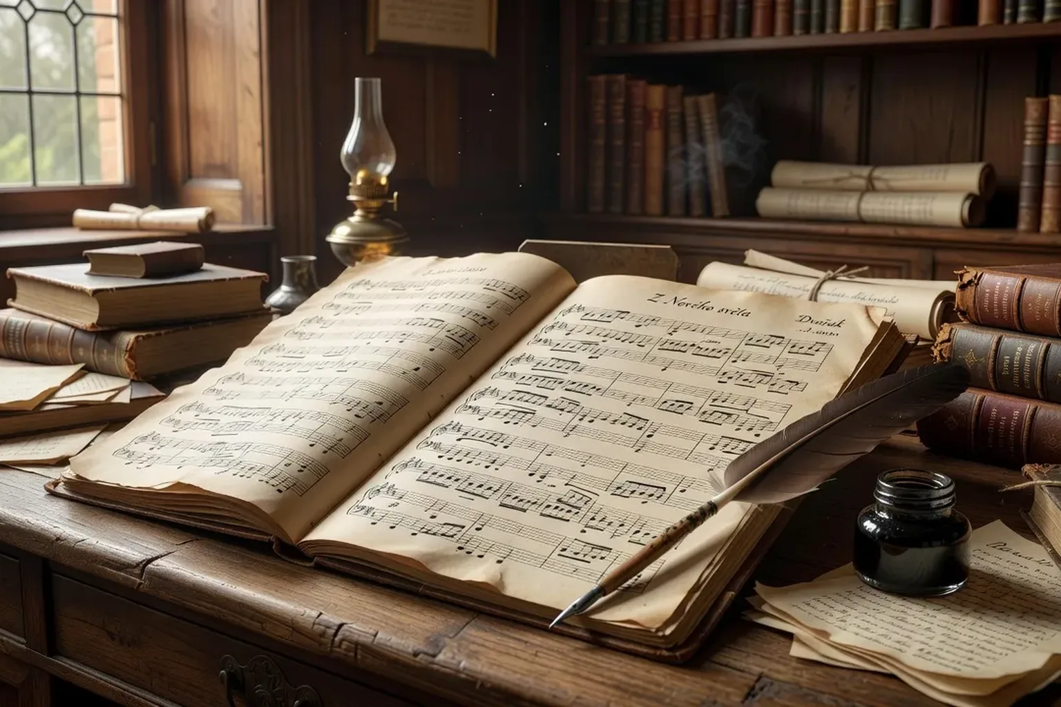 Partition de la Symphonie du Nouveau Monde de Dvořák, héritage musical tchèque