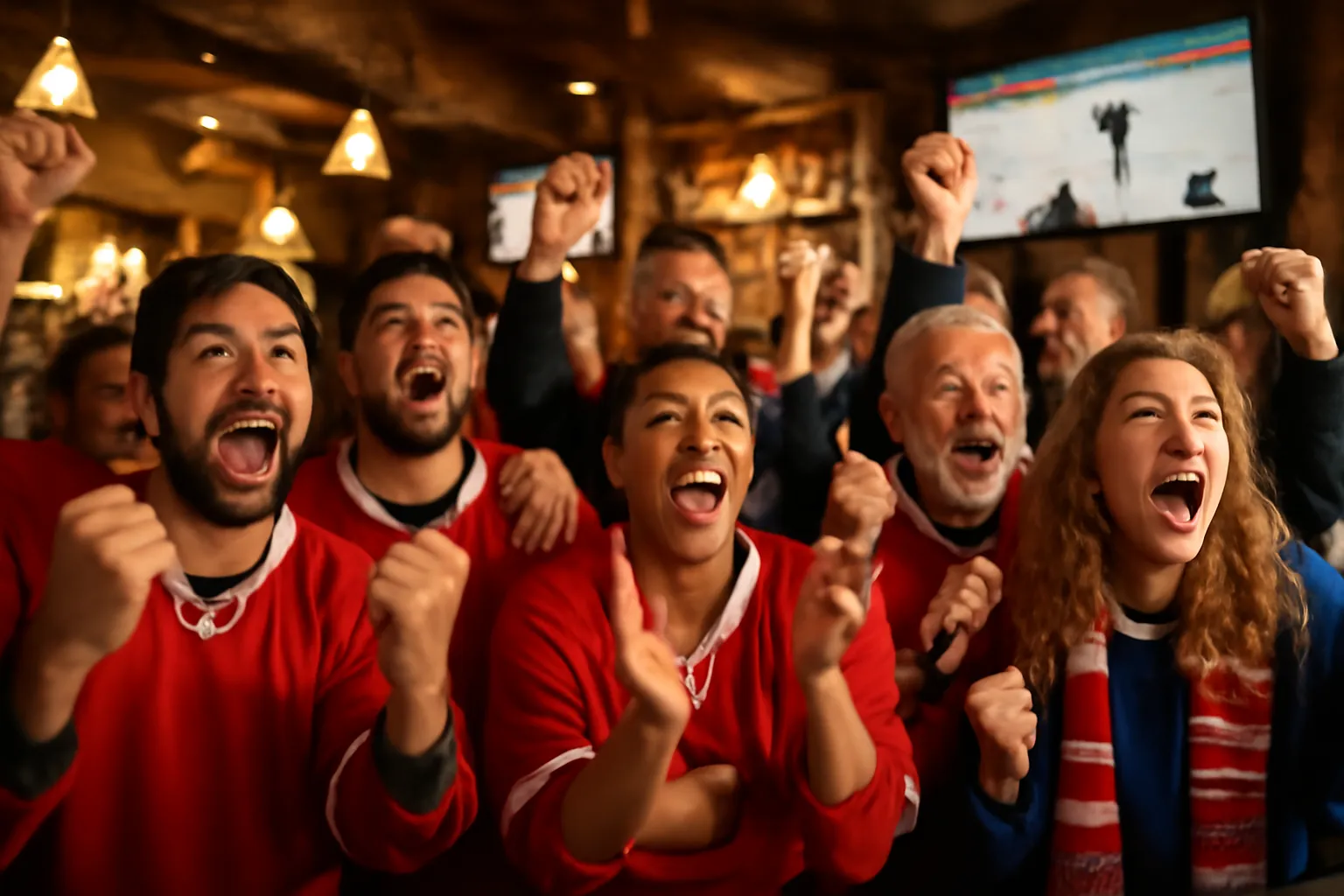 Ambiance de supporters lors d’un championnat du monde de hockey