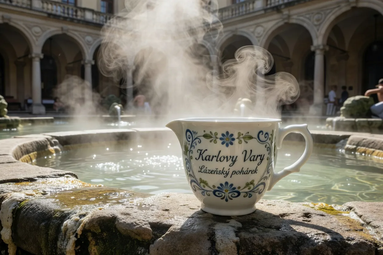Colonnade thermale de Karlovy Vary et sources chaudes