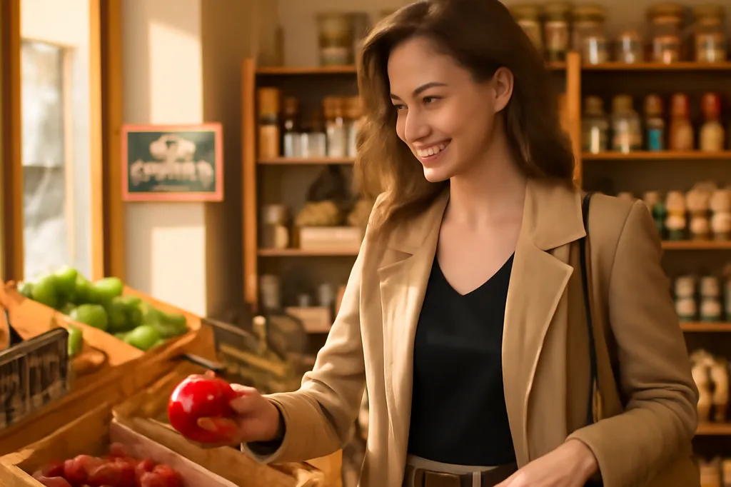 Femme élégante faisant ses courses dans un hypermarché moderne en République tchèque
