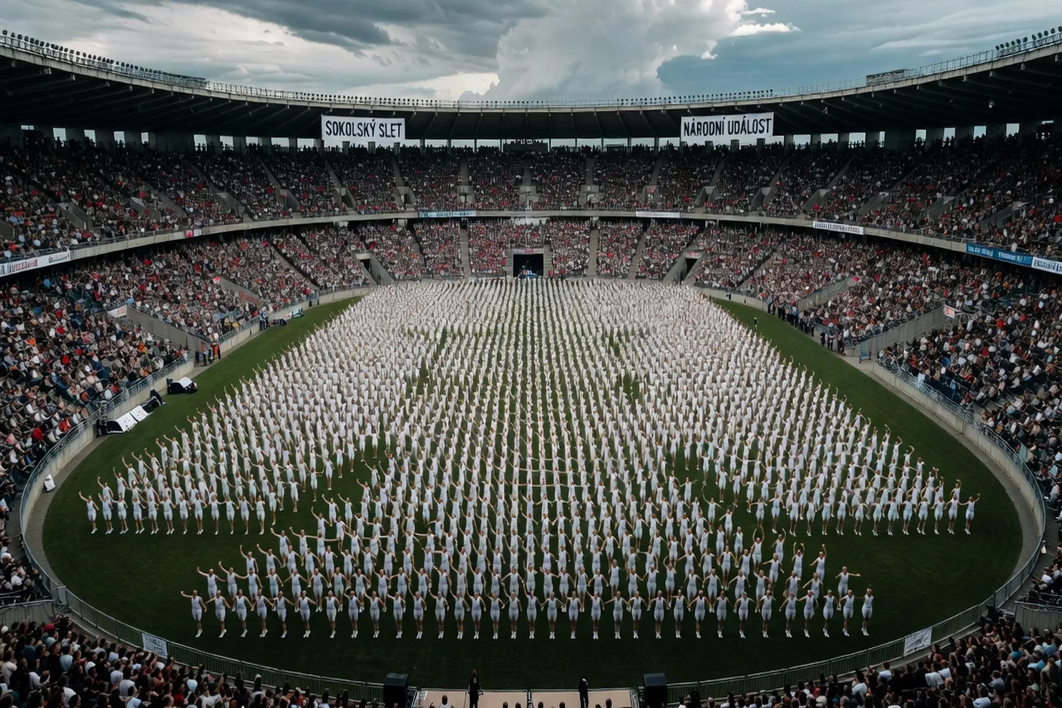 Sokolský Slet na Strahovském stadiónu v Praze